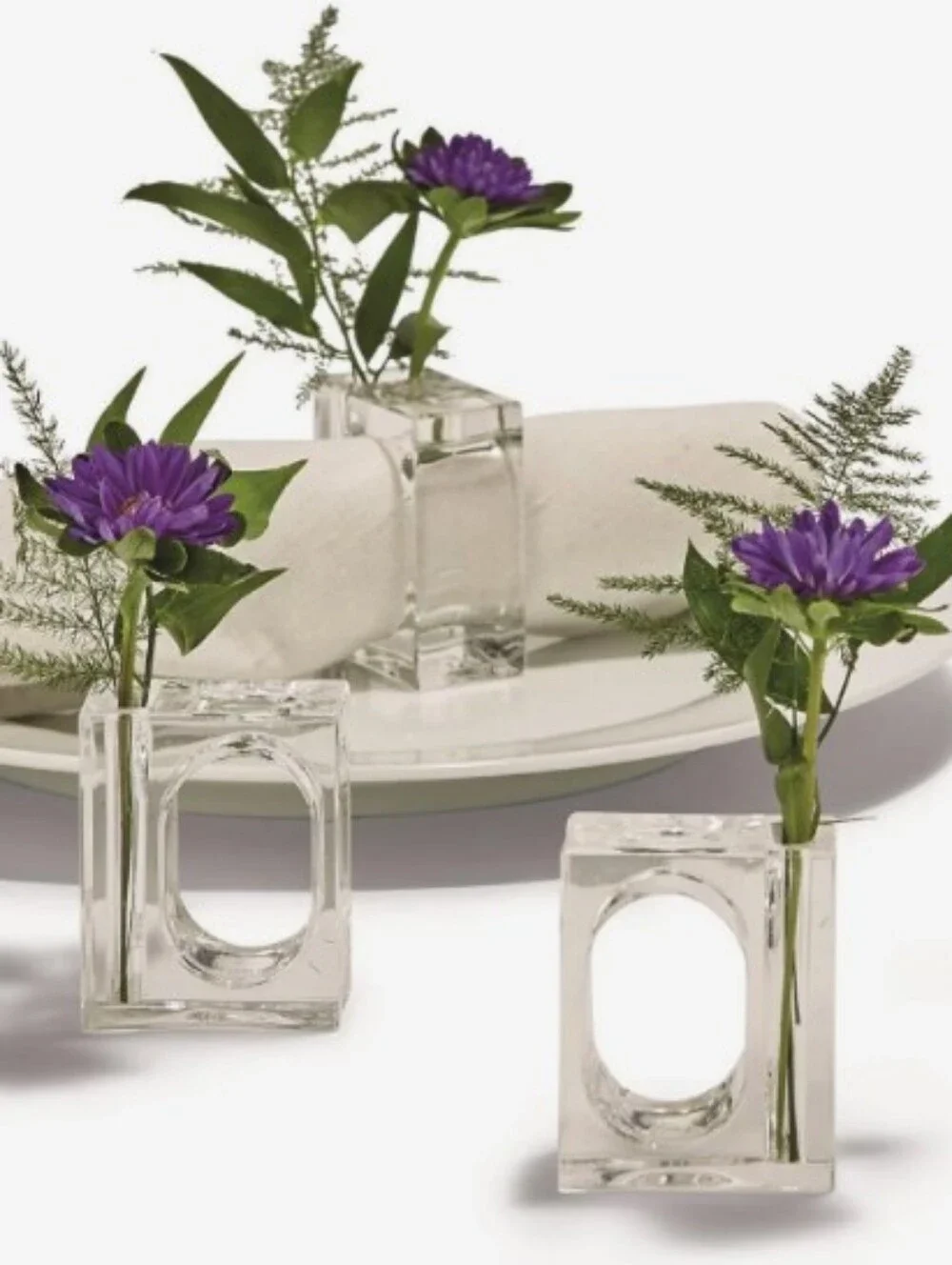 new A LA CARTE by TWO'S COMPANY flower napkin holder set of 12